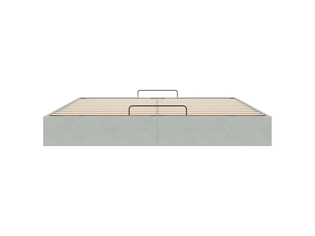 Ottoman bedframe zonder matras 160x200 cm fluweel lichtgrijs