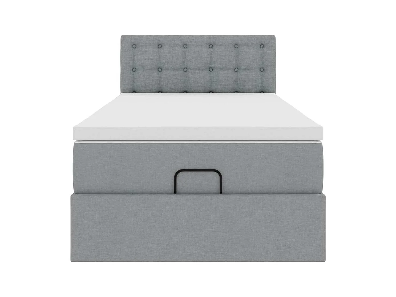 Ottoman bed met matras en LED's 100x200 cm stof lichtgrijs
