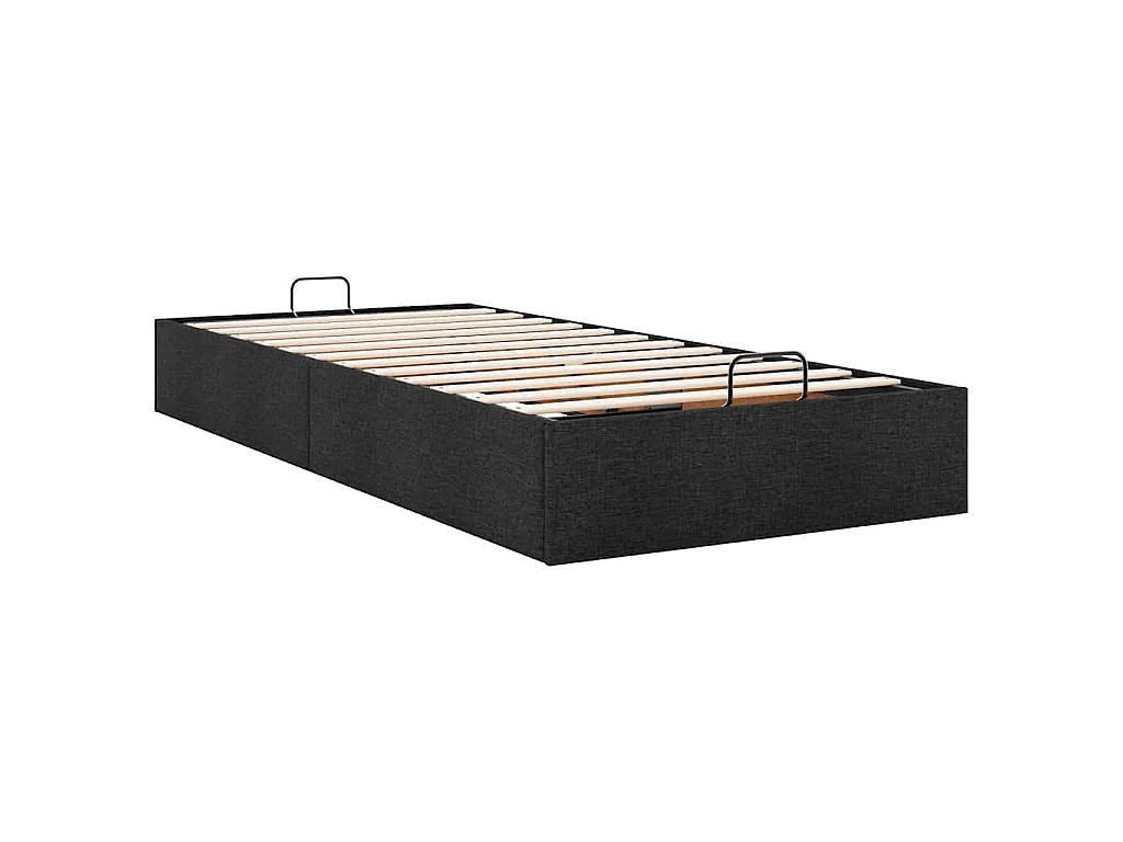 Cadre de lit ottoman sans matelas noir 90x190 cm tissu