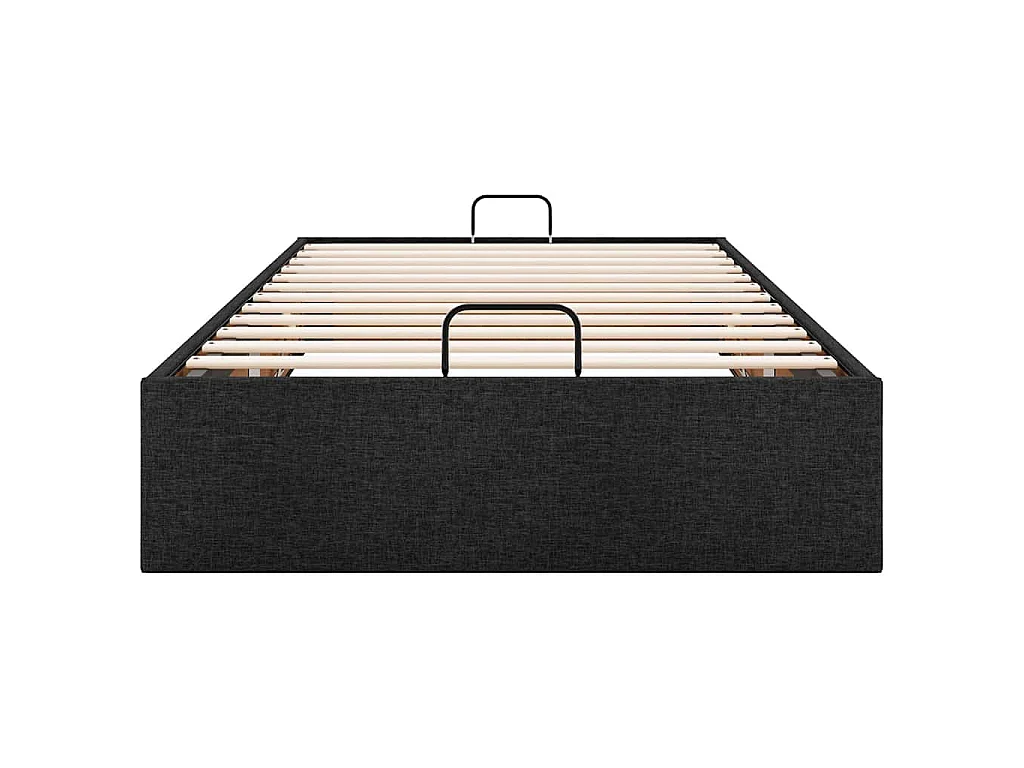 Cadre de lit ottoman sans matelas noir 90x190 cm tissu