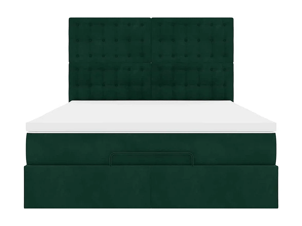 Struttura Letto Pouf con Materassi 160x200 cm Velluto