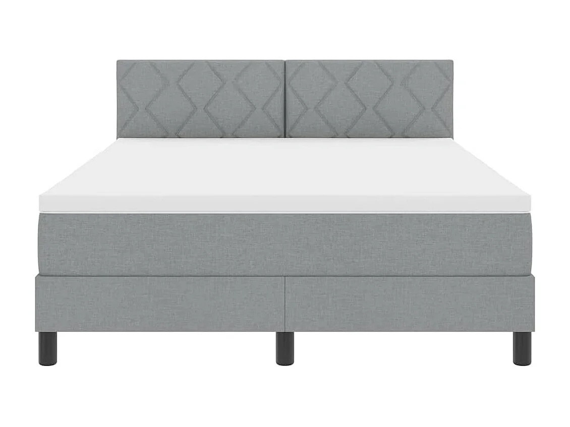 Lit à ressorts avec matelas Gris clair 140 x 200 cm tissu