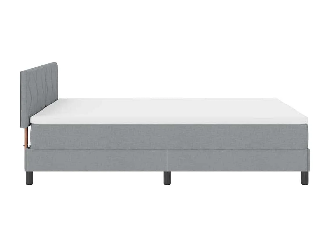 Lit à ressorts avec matelas Gris clair 140 x 200 cm tissu