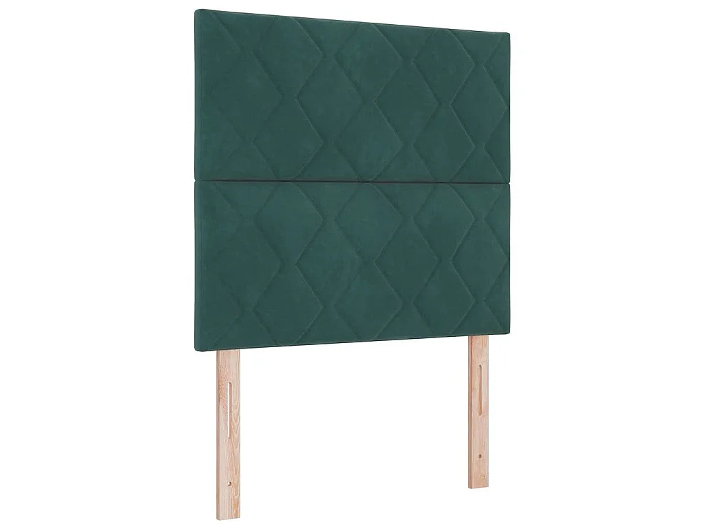 Boxspringbett mit Kopfteil Dunkelgrün 90 x 200 cm Samt