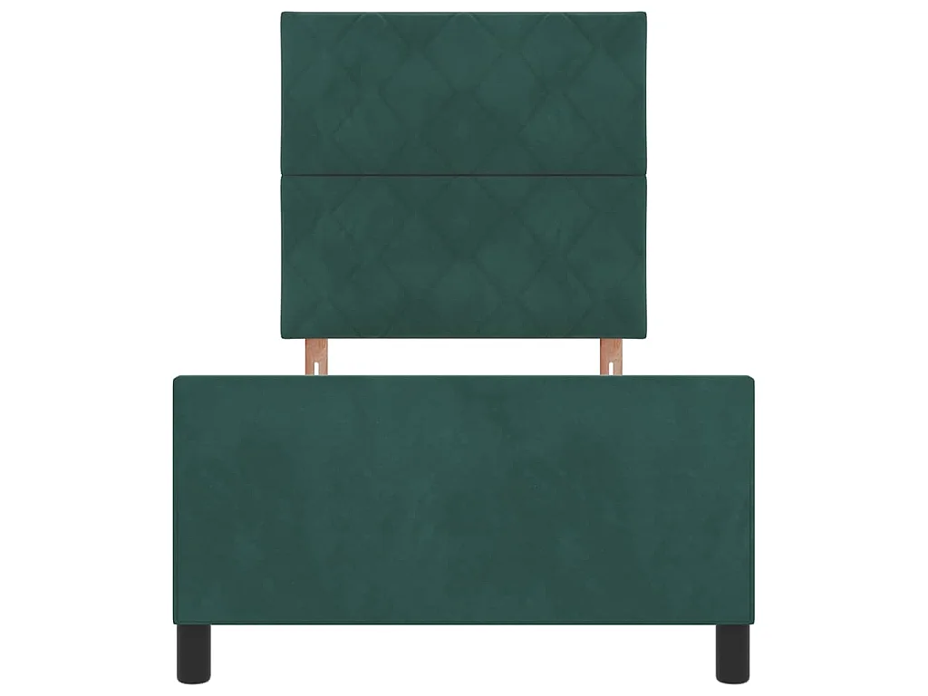 Boxspringbett mit Kopfteil Dunkelgrün 90 x 200 cm Samt