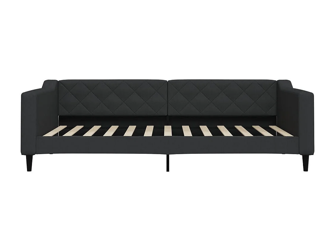 Lit de jour avec gigogne sans matelas noir 100x200 cm