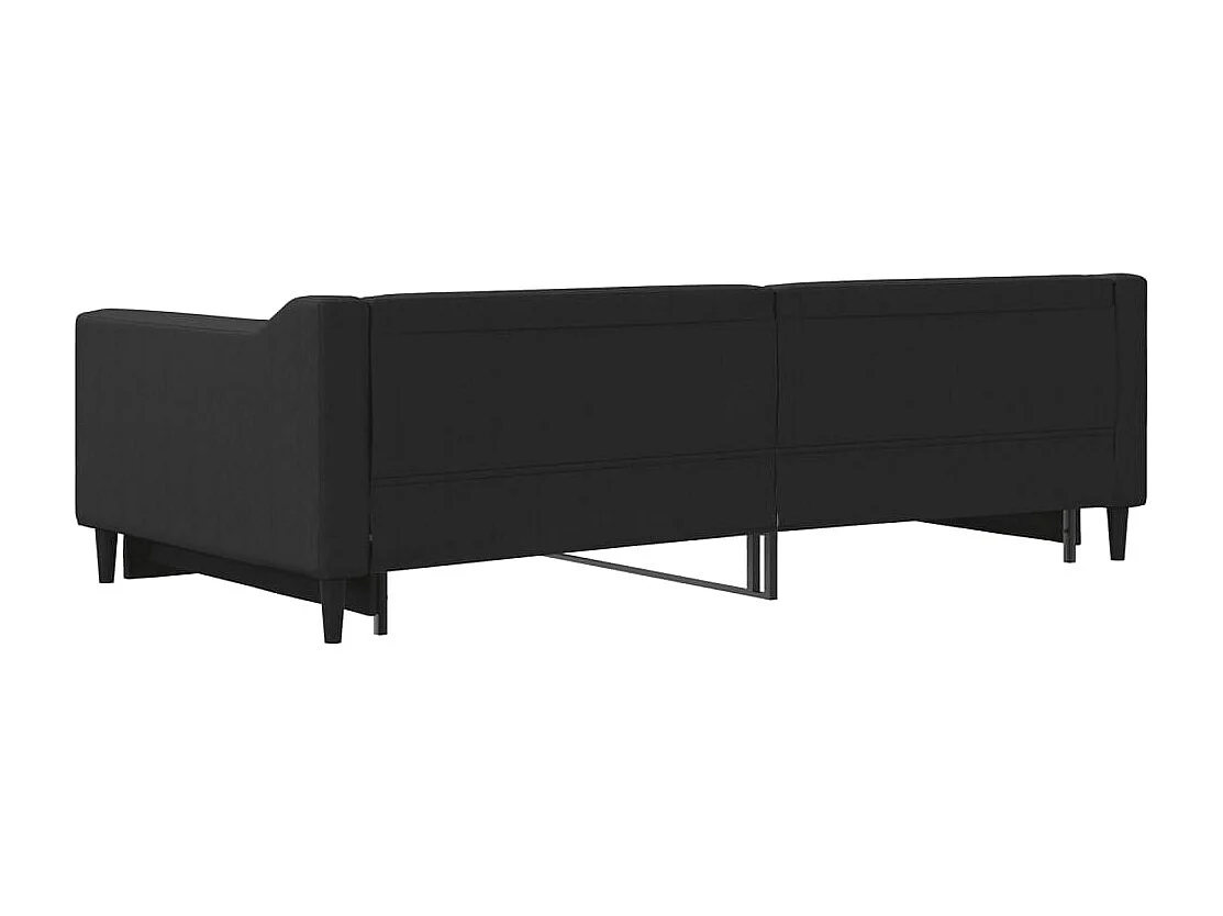 Lit de jour avec gigogne sans matelas noir 100x200 cm
