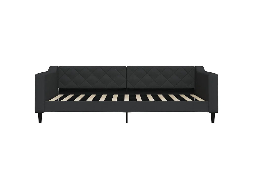 Lit de jour avec gigogne sans matelas noir 100x200 cm