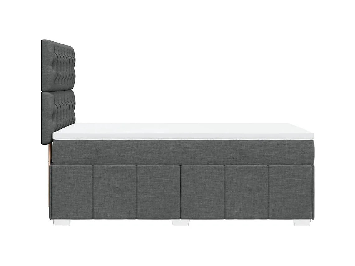 Boxspringbett mit Matratze Dunkelgrau 90x200 cm Stoff