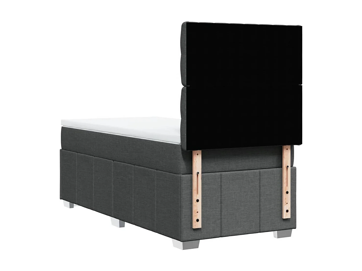 Boxspringbett mit Matratze Dunkelgrau 90x200 cm Stoff