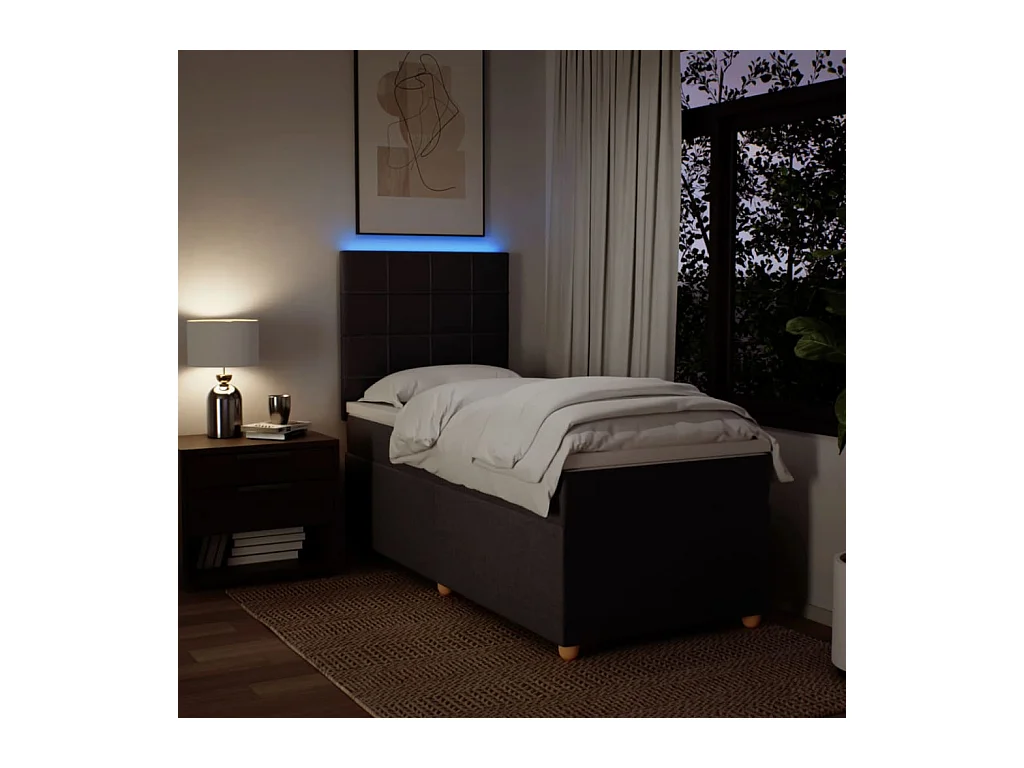 Boxspringbett mit Matratze Dunkelbraun 90x200 cm Stoff