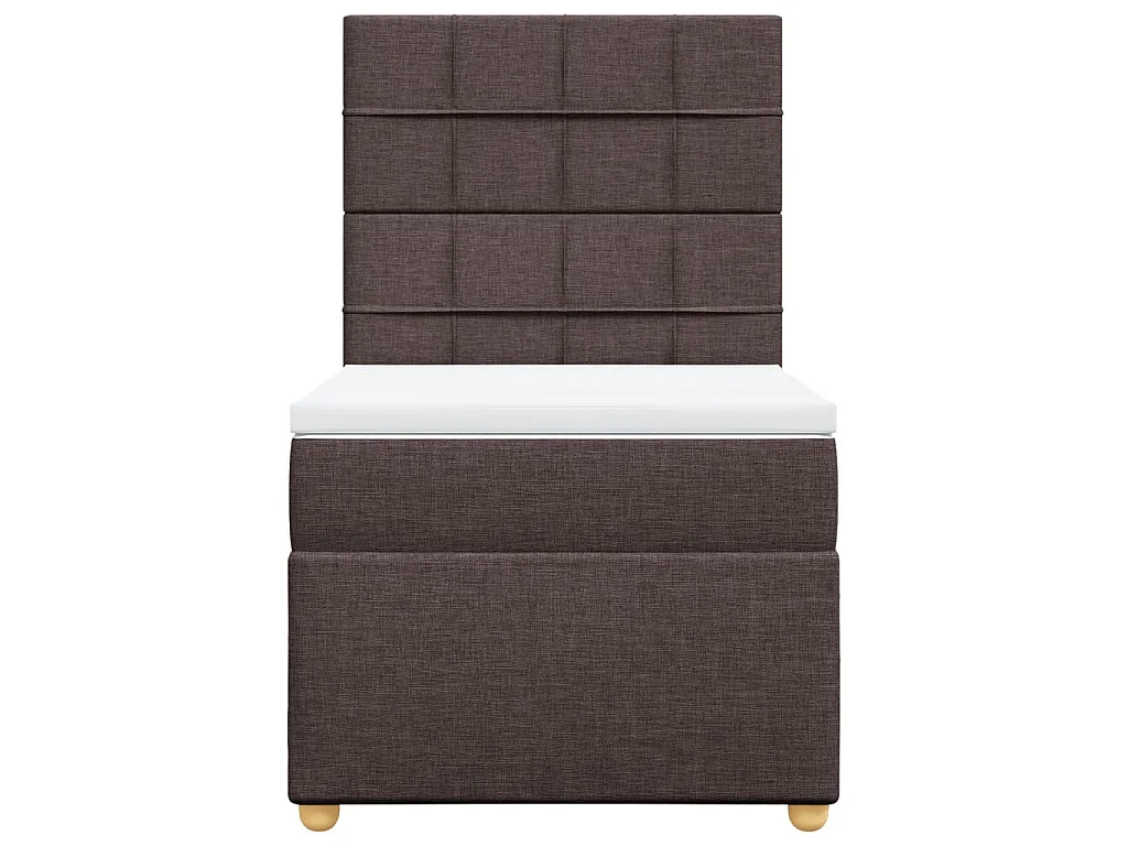 Cama com molas/colchão 90x200 cm tecido castanho-escuro
