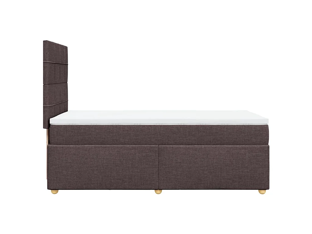 Cama com molas/colchão 90x200 cm tecido castanho-escuro