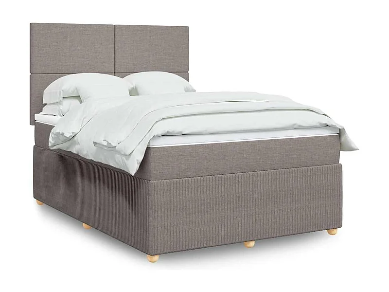 Boxspringbett mit Matratze Taupe 140x190 cm Stoff