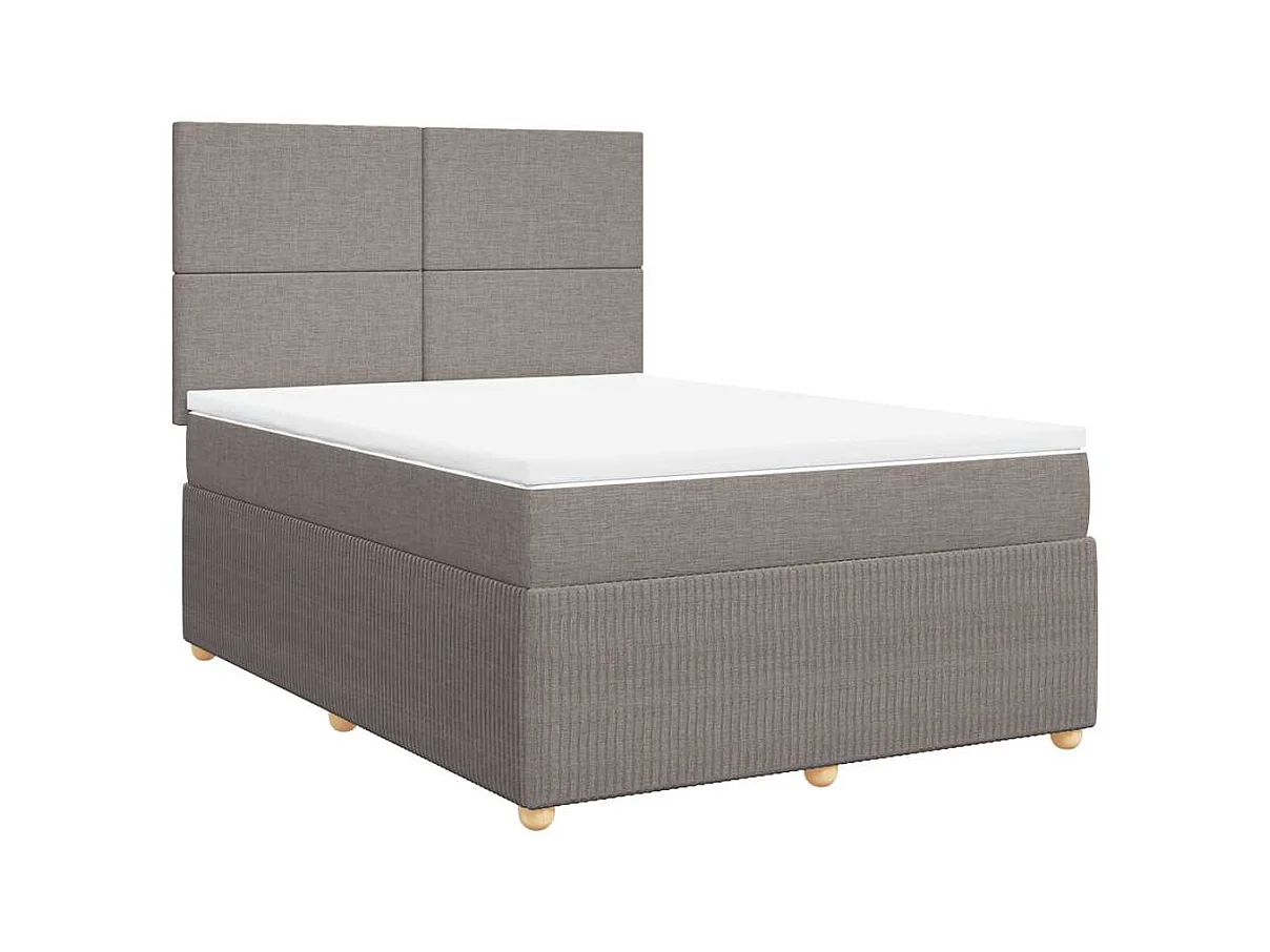 Sommier à lattes de lit avec matelas Taupe 140x190 cm Tissu
