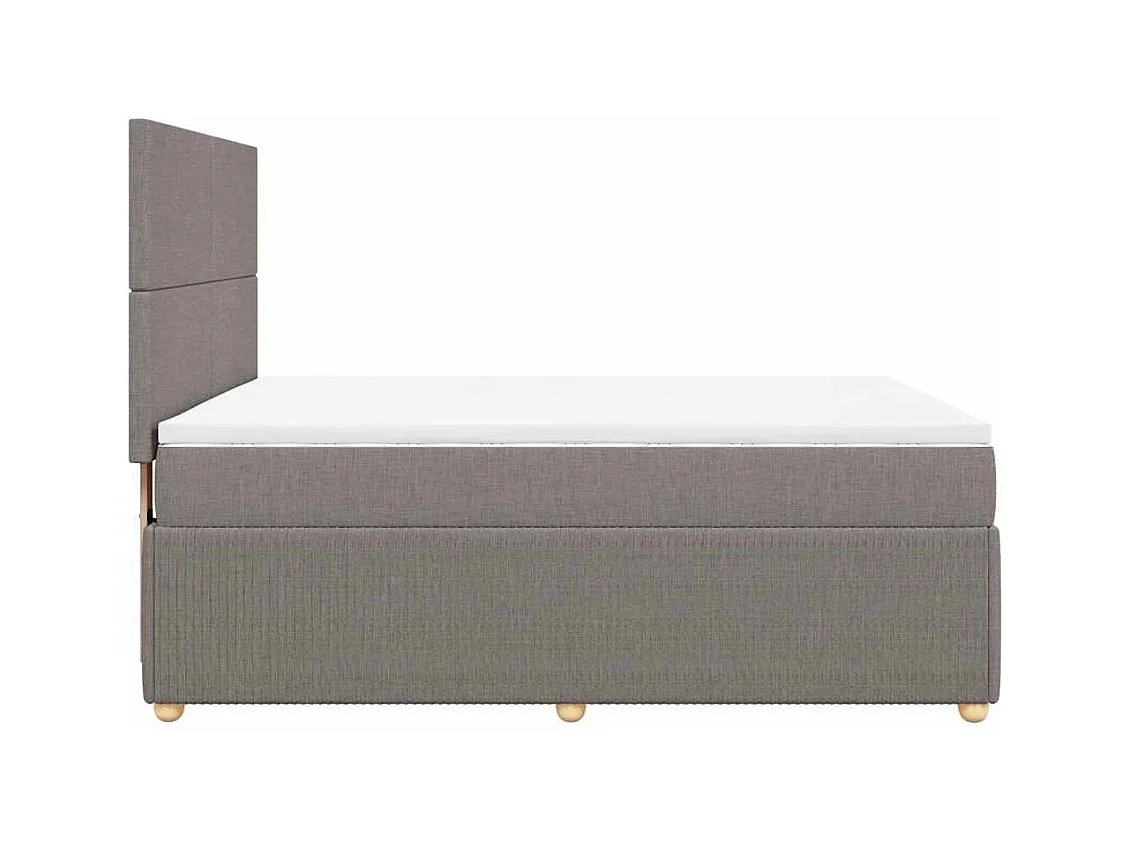 Sommier à lattes de lit avec matelas Taupe 140x190 cm Tissu