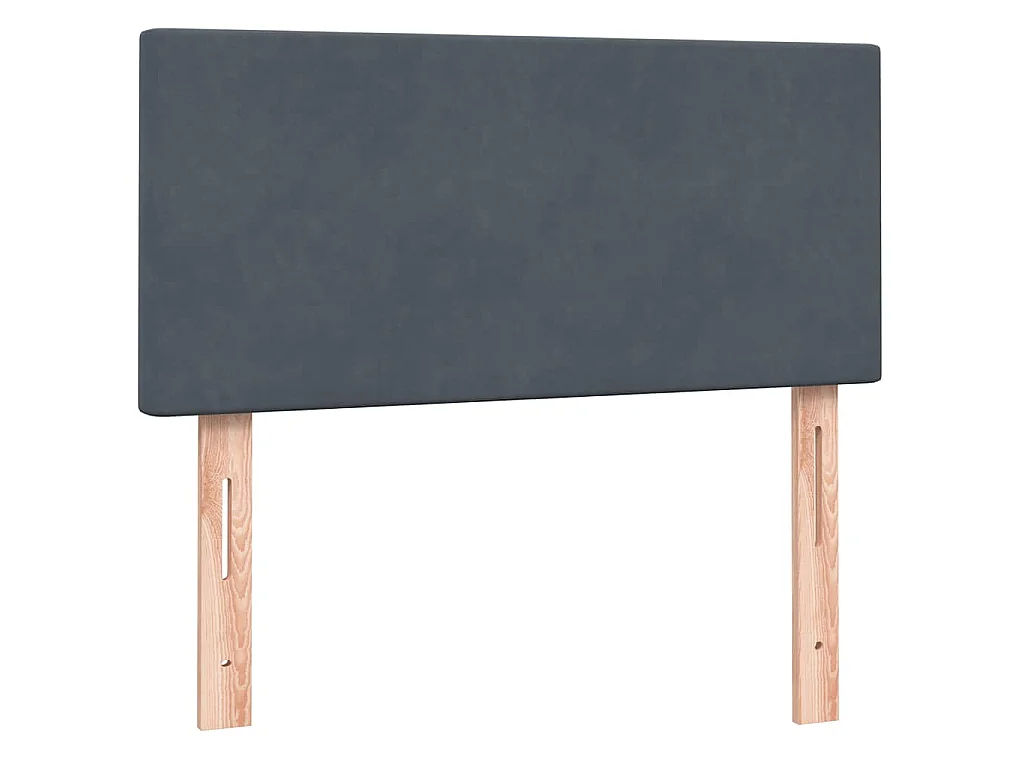 Sommier à lattes de lit et matelas gris foncé 90x220 cm velours