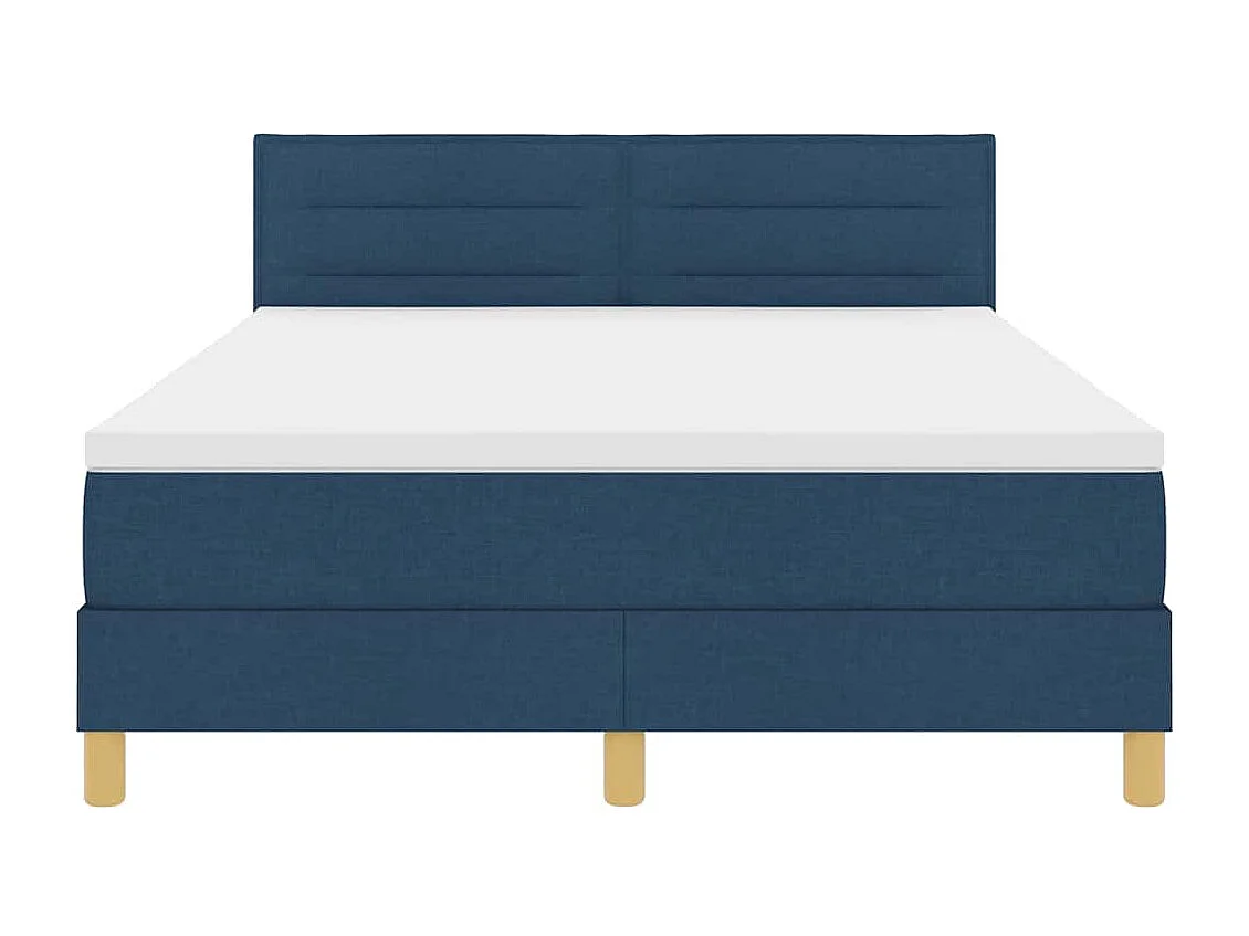Boxspringbett mit Matratze mit Kopfteil Blau 140 x 190 cm Stoff