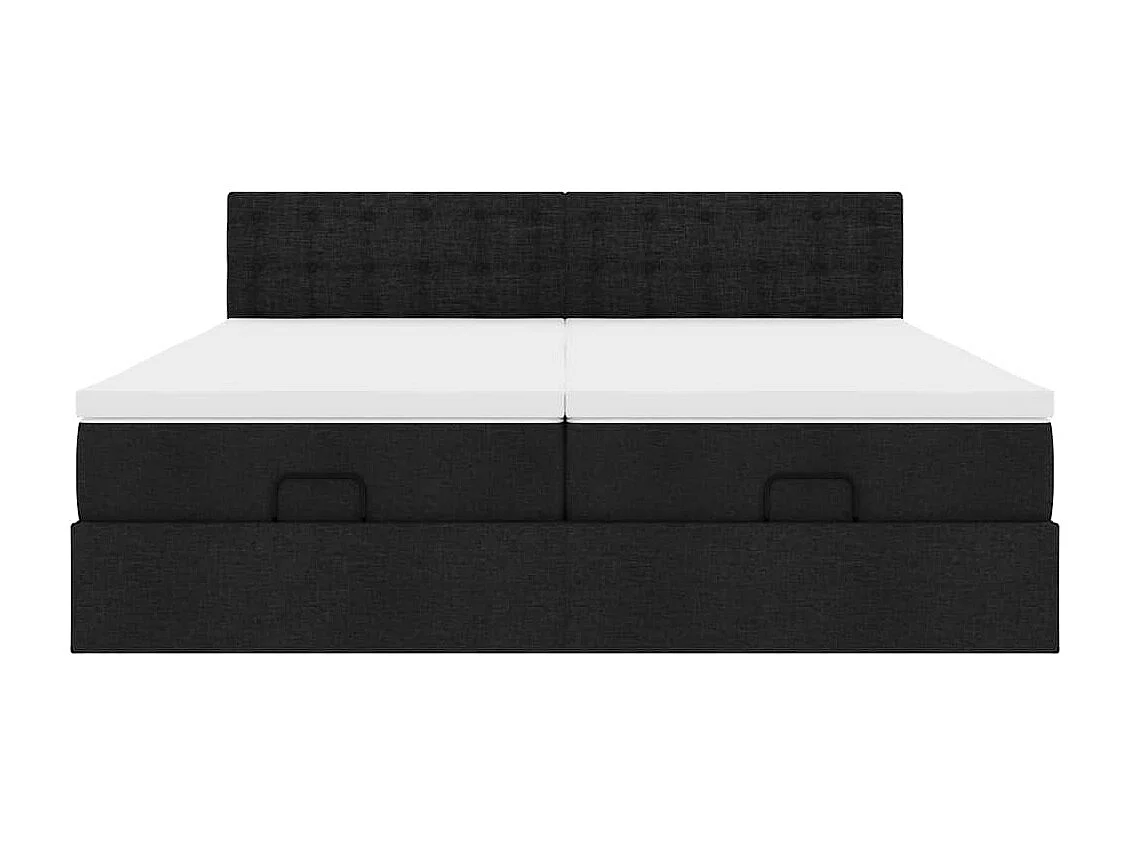 Ottoman-Bett mit Matratzen Schwarz 160x200 cm Stoff