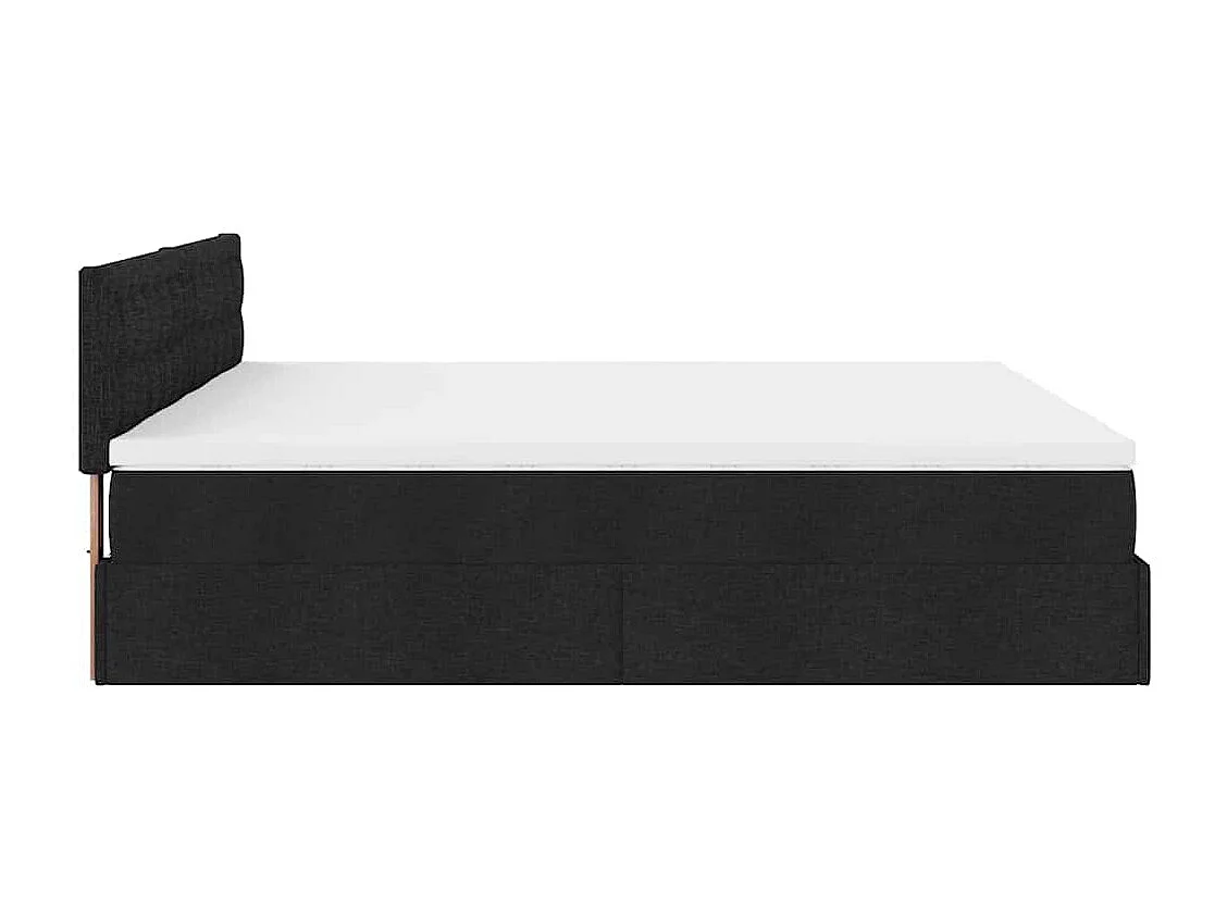 Ottoman-Bett mit Matratzen Schwarz 160x200 cm Stoff