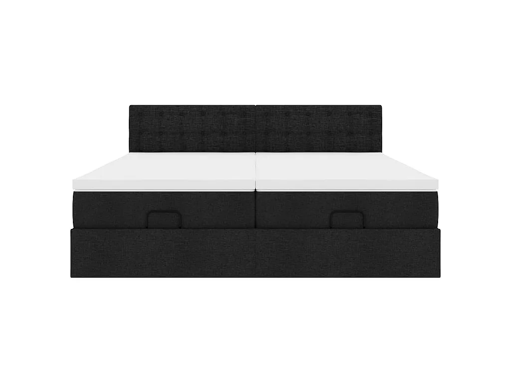 Ottoman bed met matrassen 160x200cm stof zwart