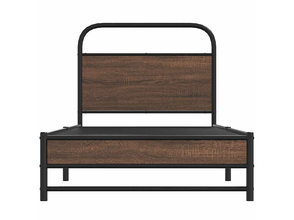 Cadre de lit sans matelas 90x200cm chêne marron bois ingénierie