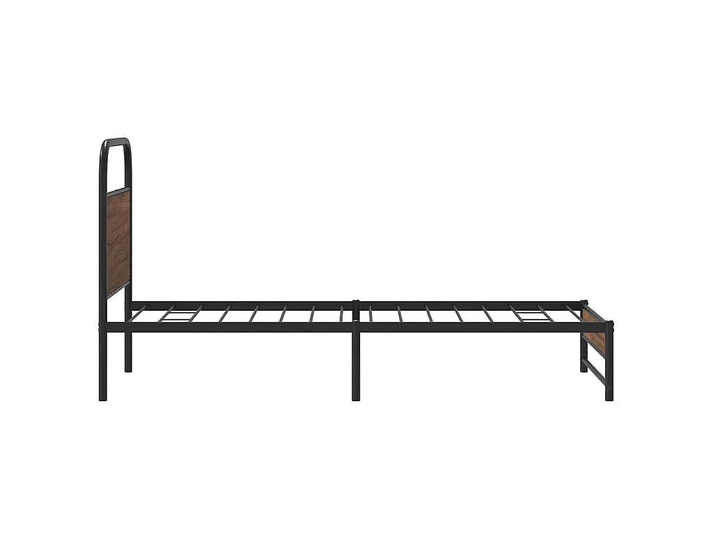 Cadre de lit sans matelas 90x200cm chêne marron bois ingénierie