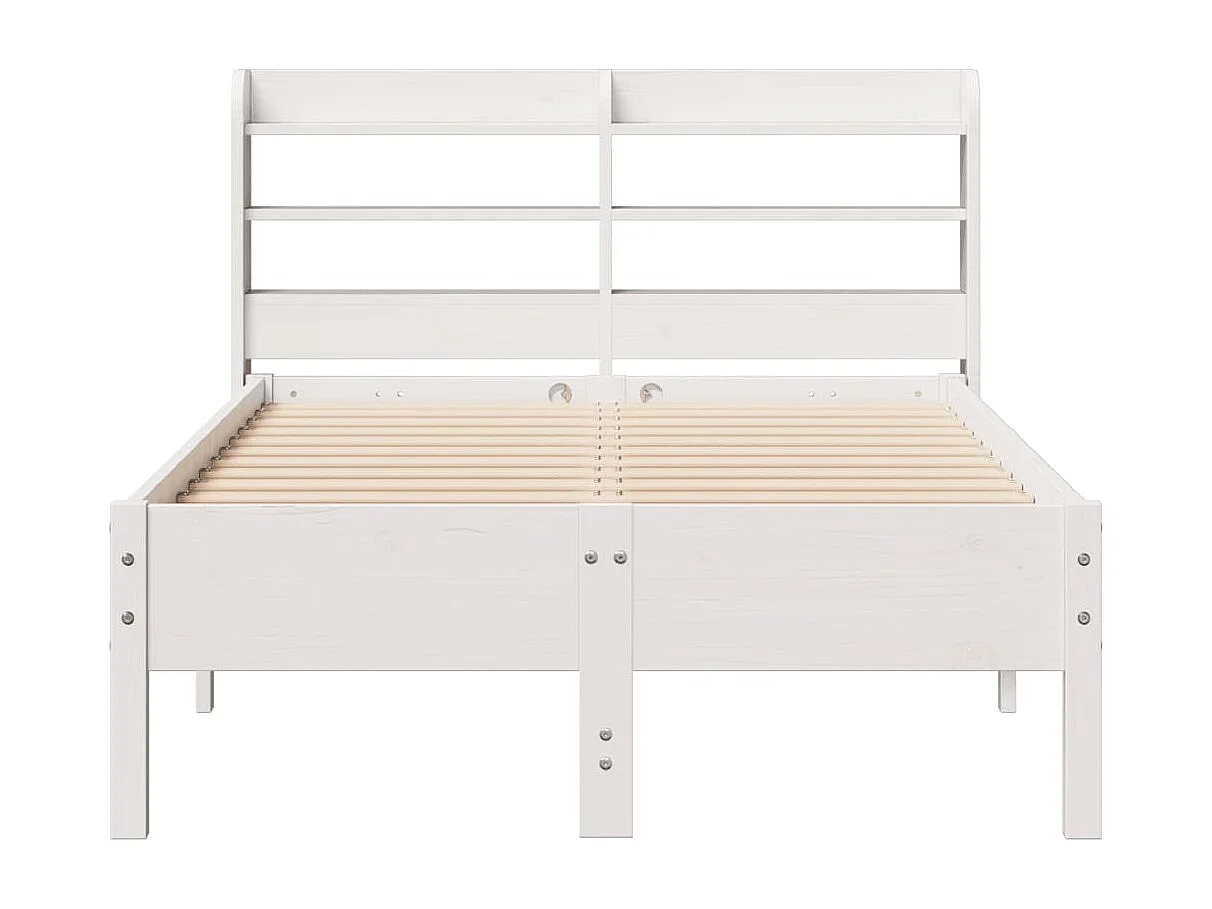 Bedframe zonder matras massief grenenhout wit 90x190 cm