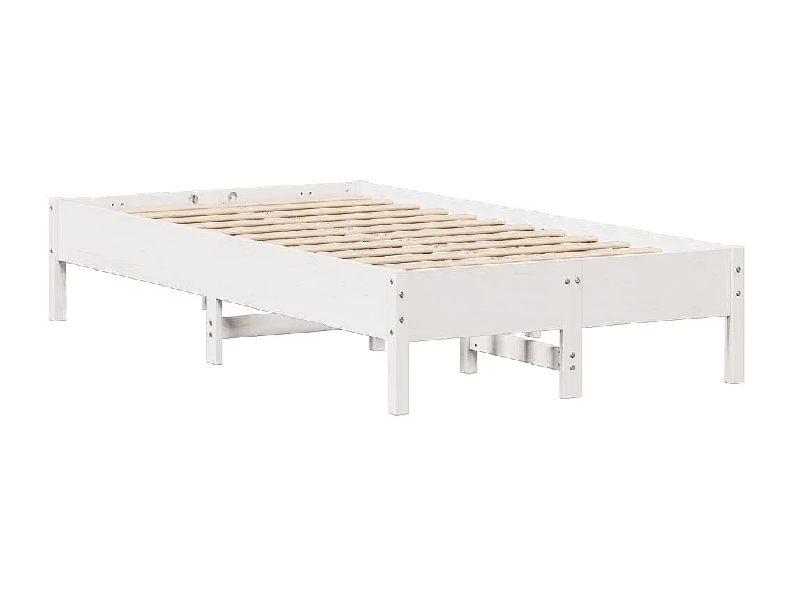 Bedframe zonder matras massief grenenhout wit 90x190 cm