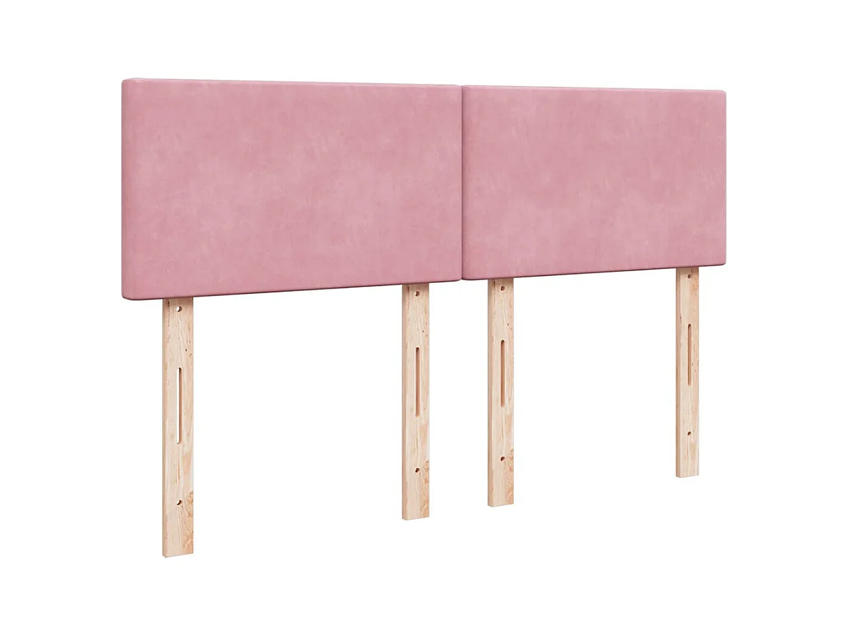 Boxspringbett mit Matratze Rosa 160x200 cm Samt