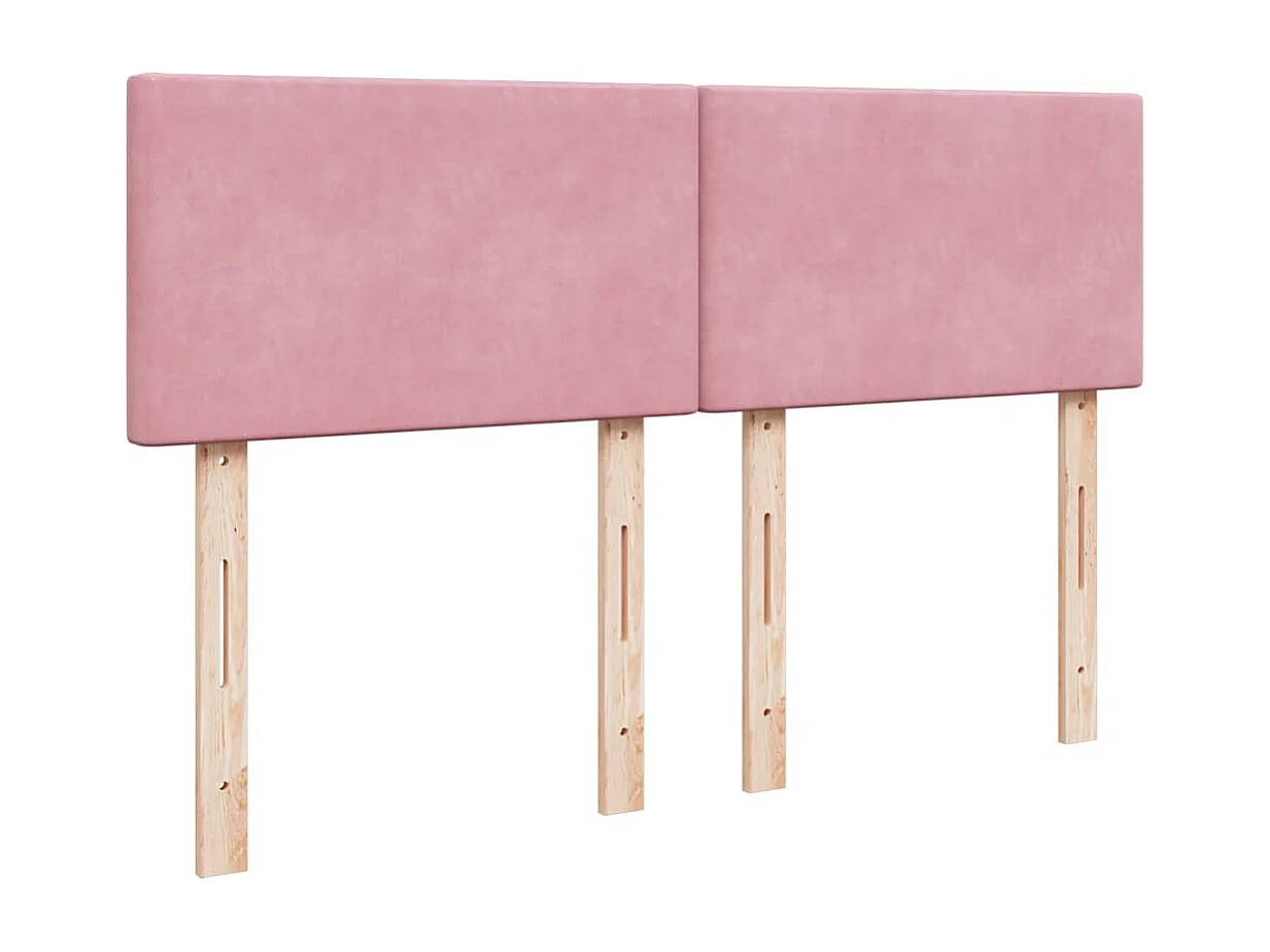Boxspring met matras fluweel roze 160x200 cm