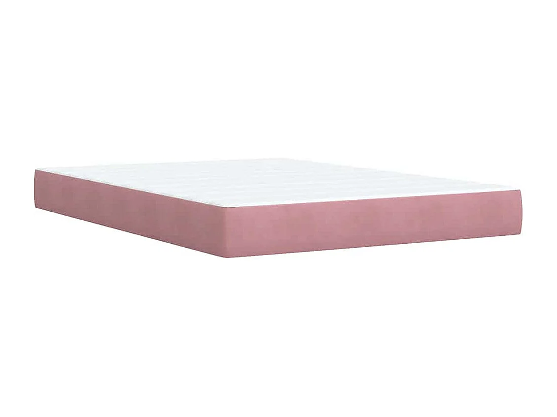 Boxspring met matras fluweel roze 160x200 cm