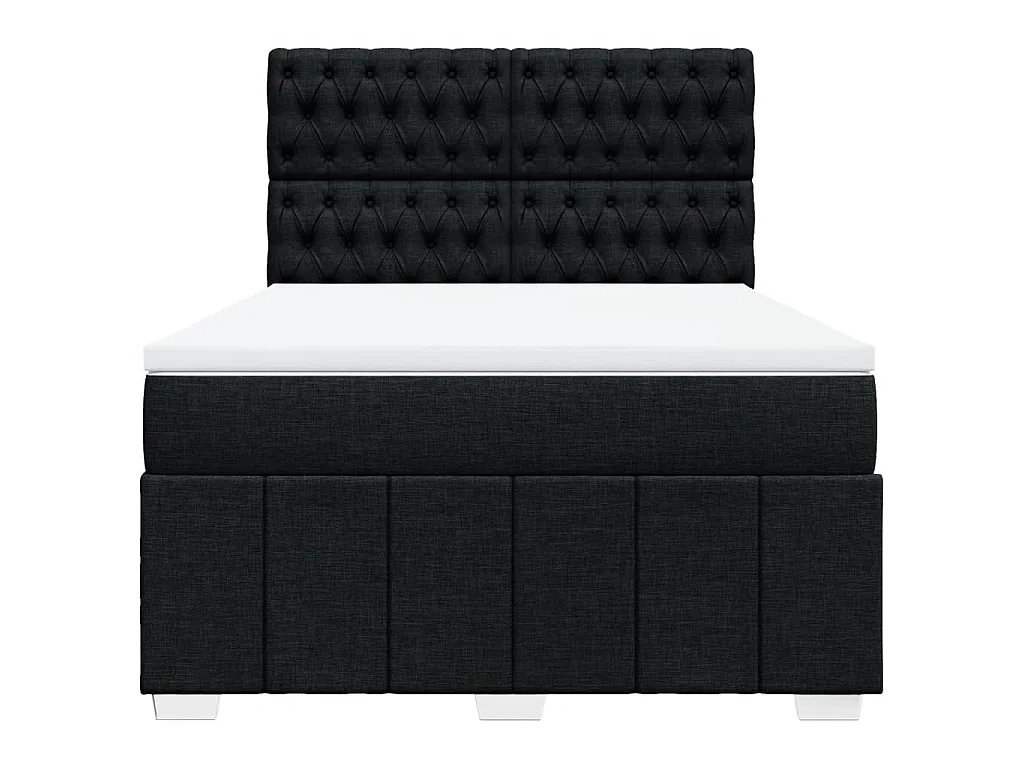 Boxspringbett mit Matratze Schwarz 160x200 cm Stoff