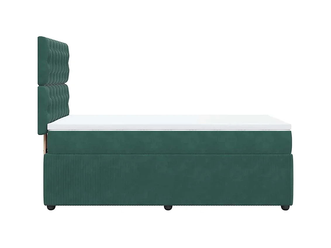 Sommier à lattes de lit avec matelas Vert foncé 100x200 cm