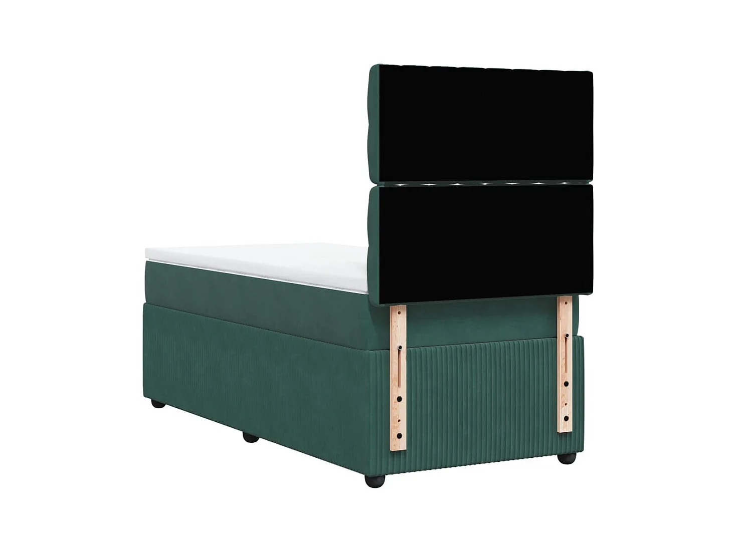 Sommier à lattes de lit avec matelas Vert foncé 100x200 cm