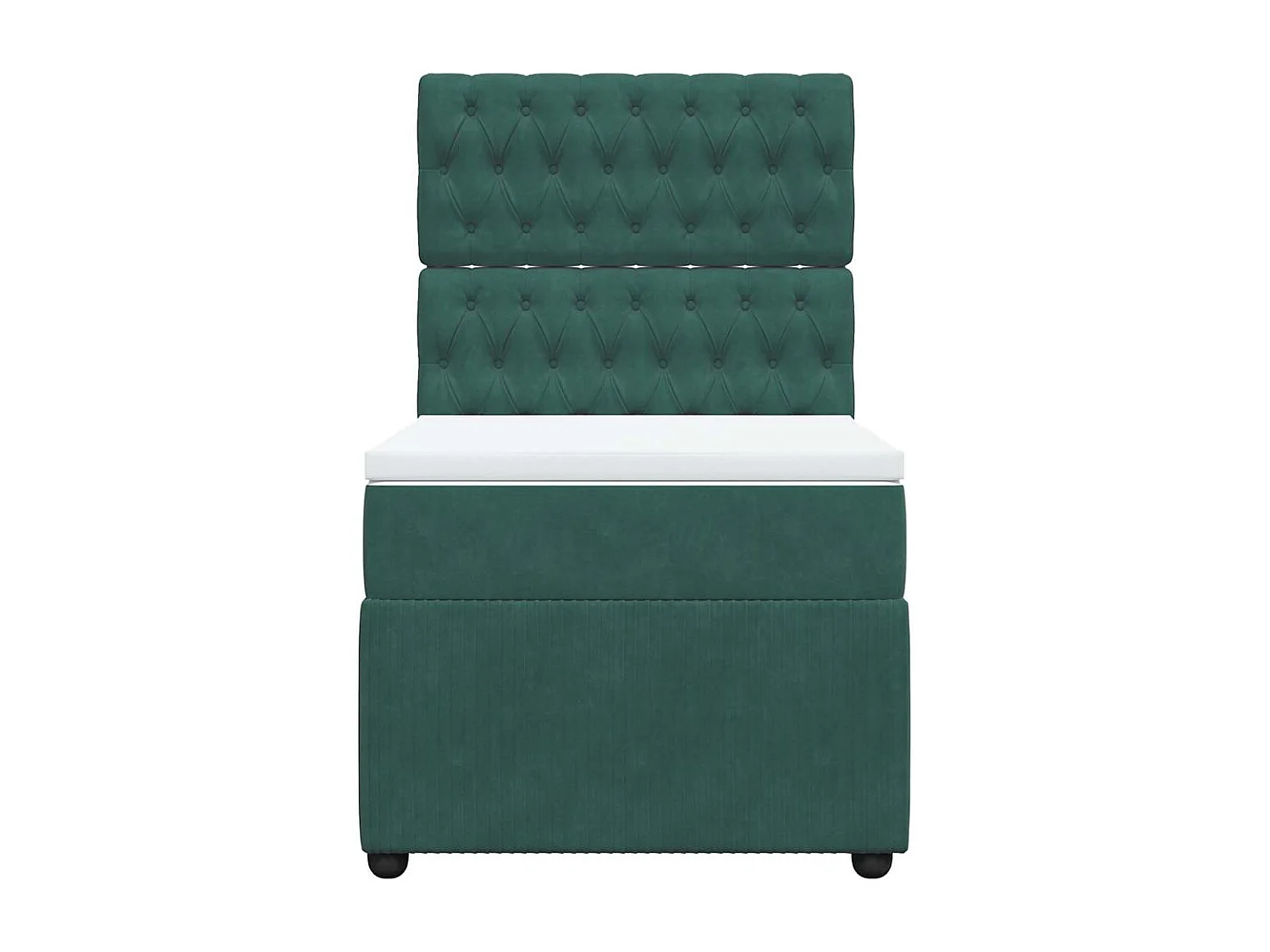 Boxspring met matras fluweel donkergroen 100x200 cm