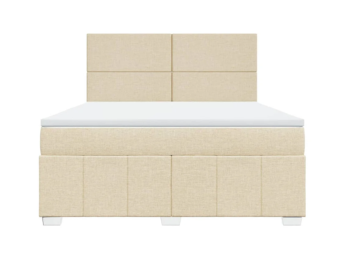 Cama com molas/colchão 180x200 cm tecido cor creme