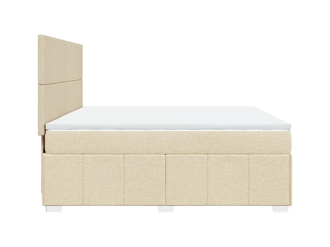 Cama com molas/colchão 180x200 cm tecido cor creme