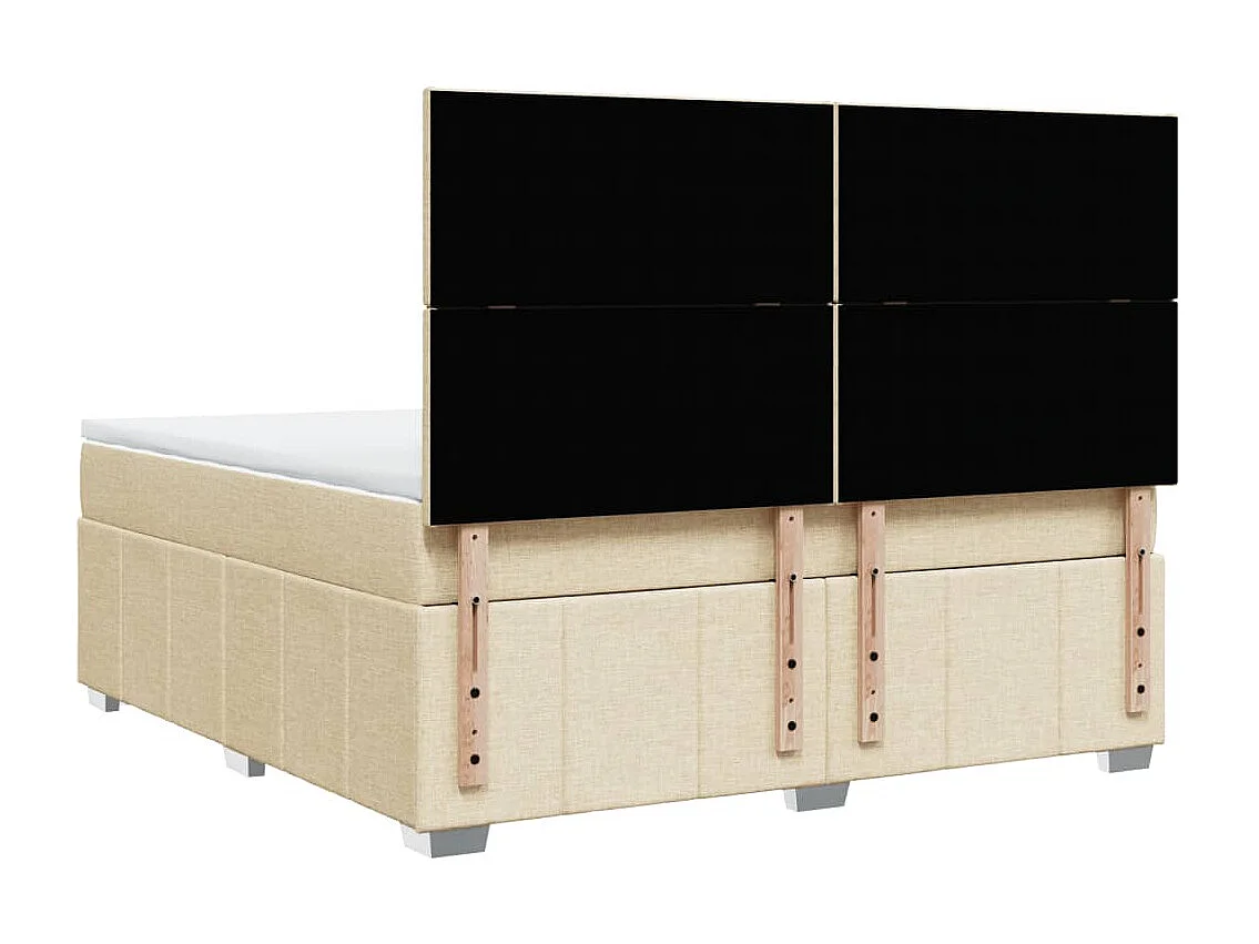 Sommier à lattes de lit avec matelas Crème 180x200 cm Tissu