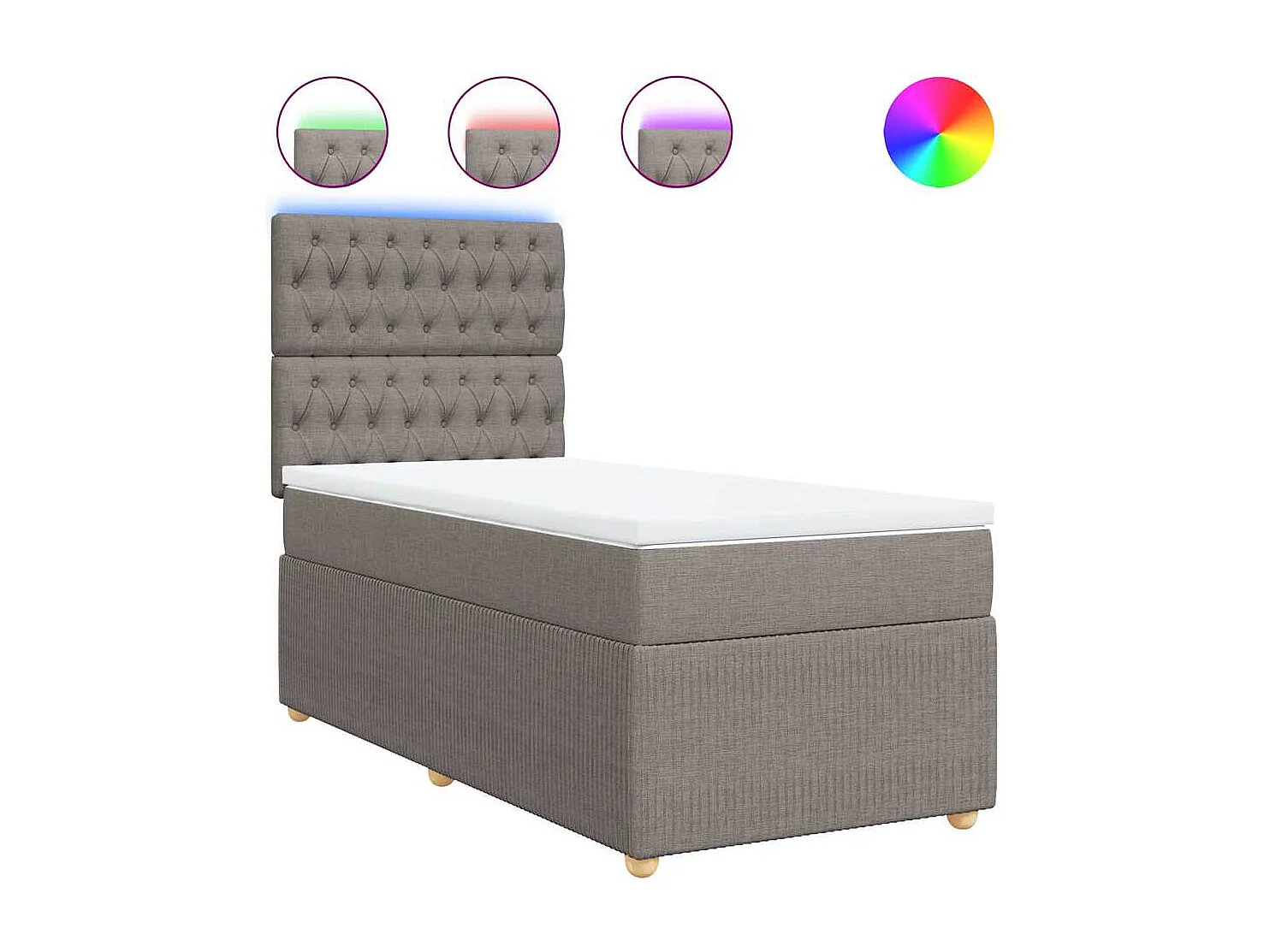 Boxspringbett mit Matratze Taupe 100x200 cm Stoff