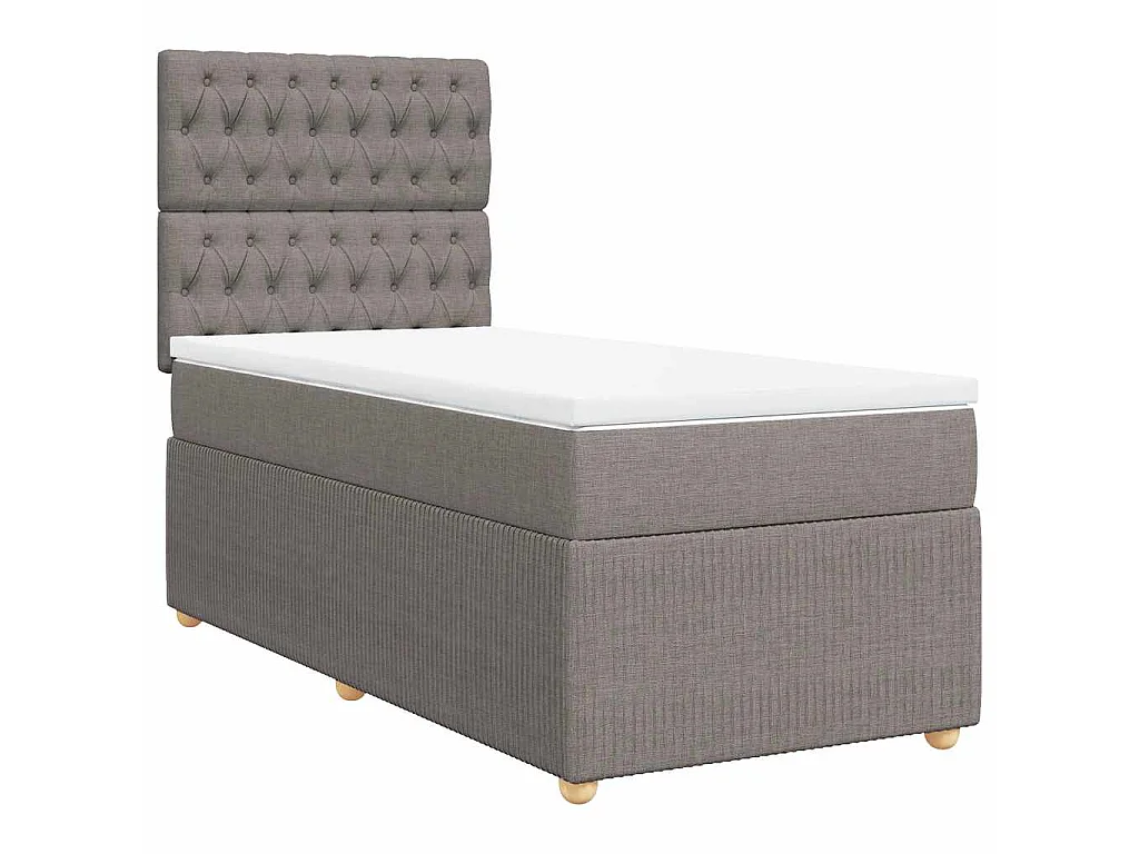 Boxspring met matras stof taupe 100x200 cm