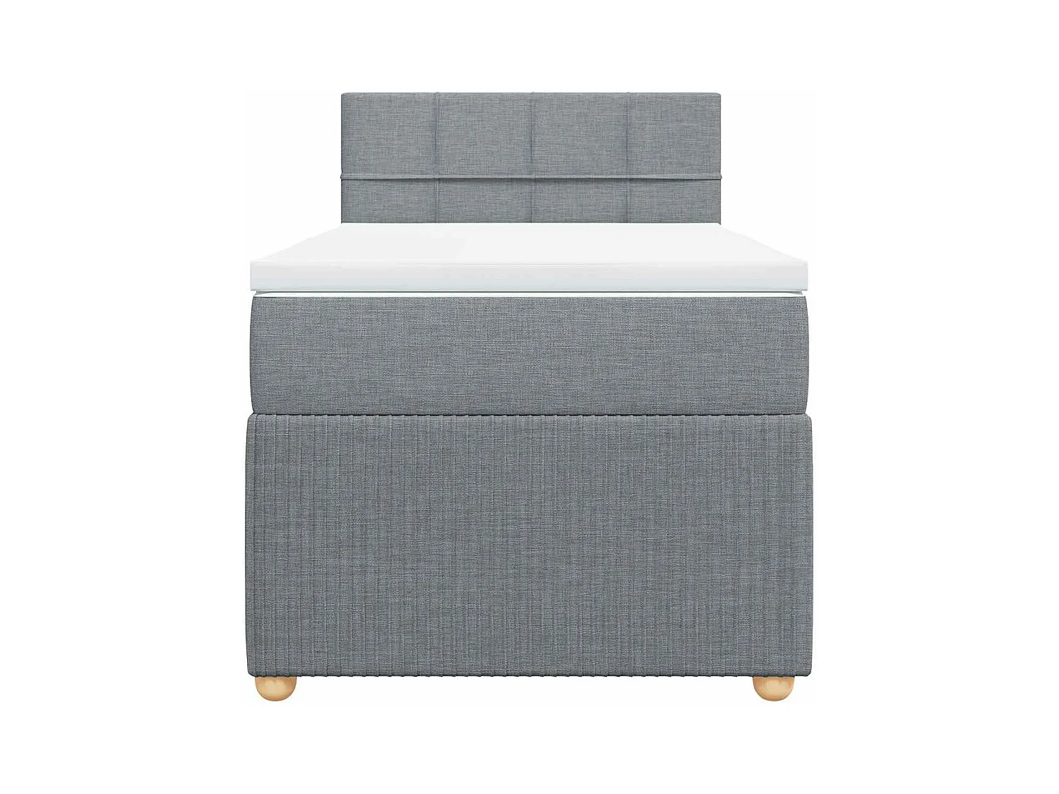 Boxspringbett mit Matratze Hellgrau 100x200 cm Stoff