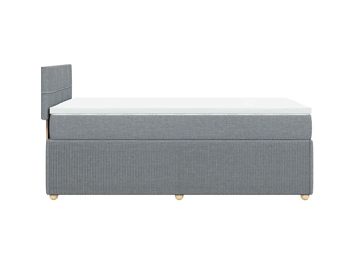 Boxspringbett mit Matratze Hellgrau 100x200 cm Stoff