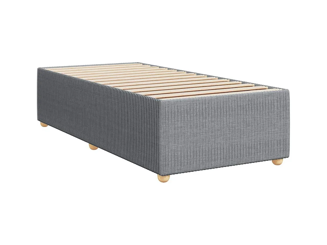 Boxspringbett mit Matratze Hellgrau 100x200 cm Stoff