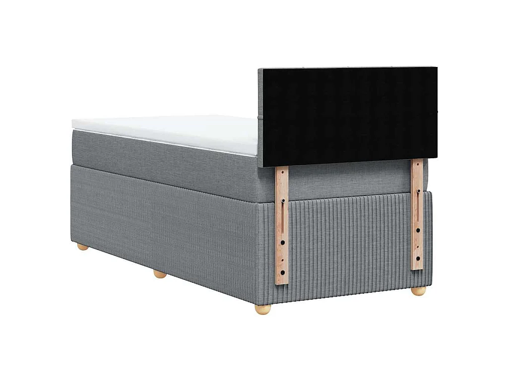 Sommier à lattes de lit avec matelas Gris clair 100x200cm Tissu