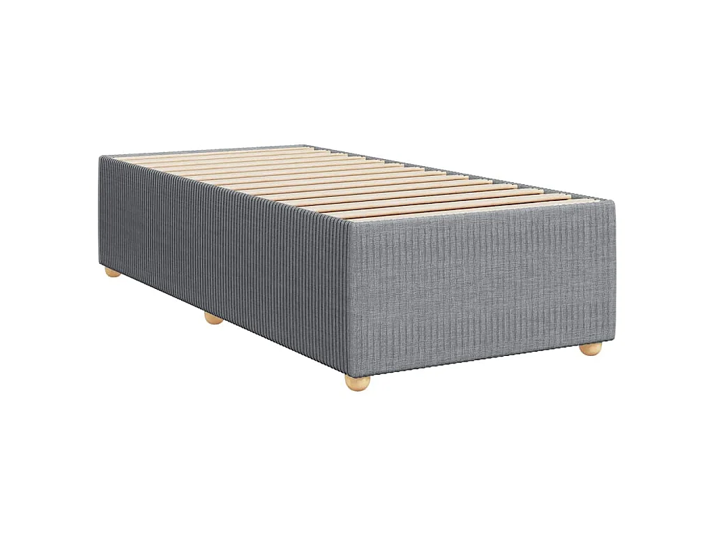Sommier à lattes de lit avec matelas Gris clair 100x200cm Tissu