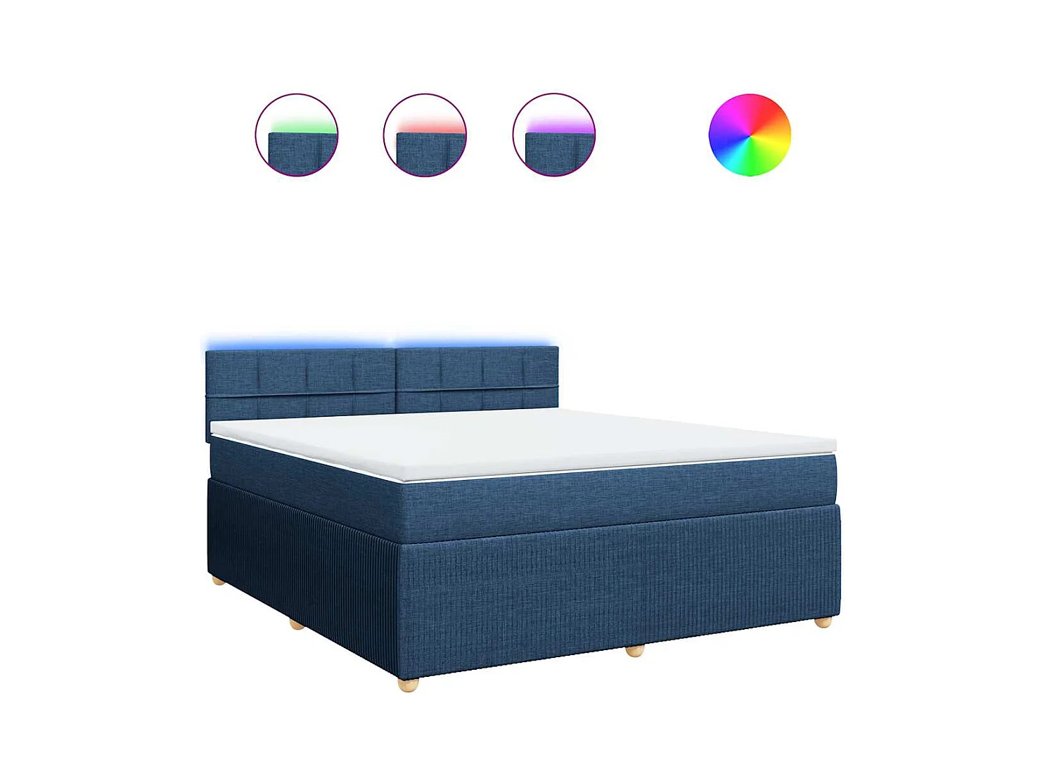 Giroletto a Molle con Materasso Blu 180x200 cm in Tessuto