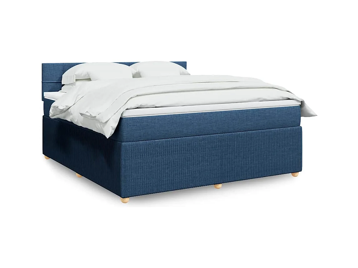 Boxspring met matras stof blauw 180x200 cm