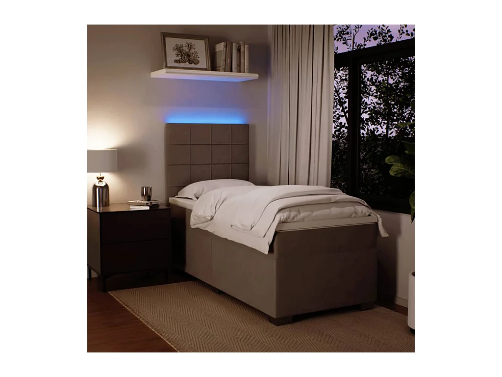 Sommier à lattes de lit et matelas Gris clair 90x200 cm Velours