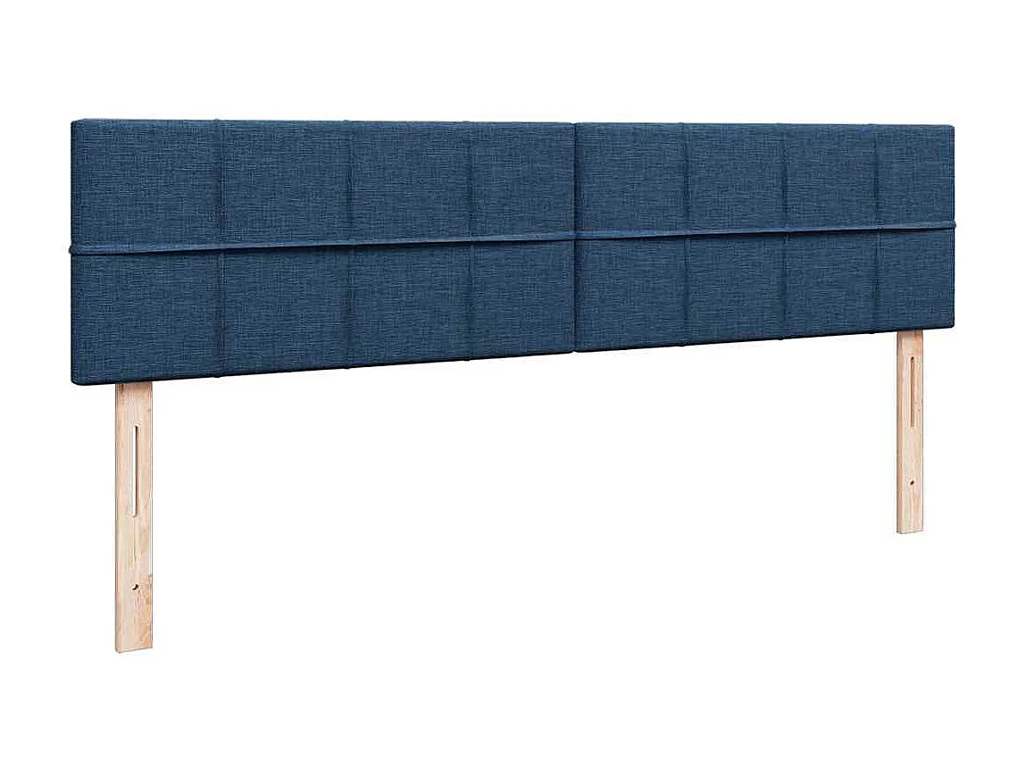 Pouf Letto con Materasso e LED Blu 180x200cm in Tessuto